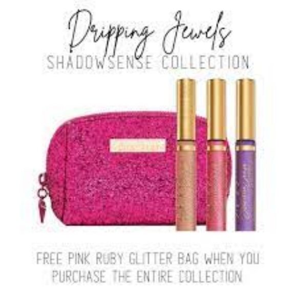 Dripping Jewels ShadowSense Collection 3 Luxe Shades& Pink Sparkly Bag - Picture 2 of 4